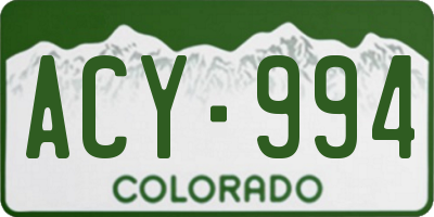 CO license plate ACY994