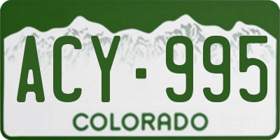 CO license plate ACY995