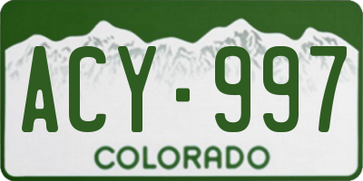 CO license plate ACY997
