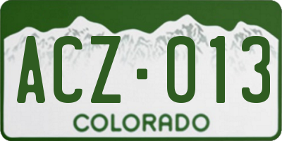 CO license plate ACZ013