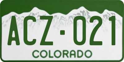 CO license plate ACZ021