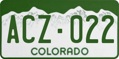 CO license plate ACZ022