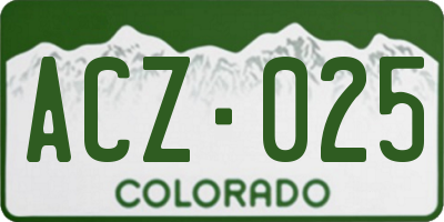 CO license plate ACZ025