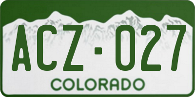 CO license plate ACZ027