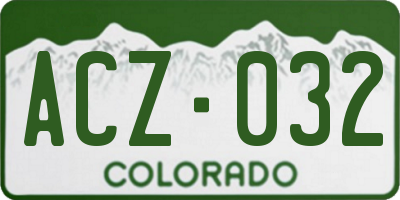 CO license plate ACZ032