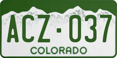 CO license plate ACZ037