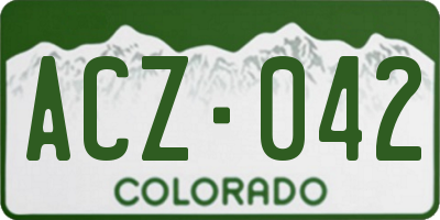 CO license plate ACZ042