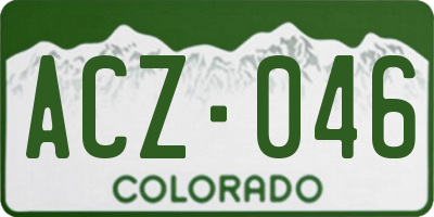 CO license plate ACZ046