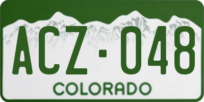 CO license plate ACZ048