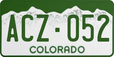CO license plate ACZ052