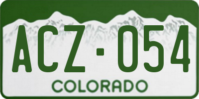 CO license plate ACZ054
