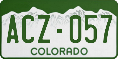CO license plate ACZ057
