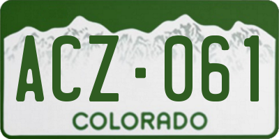 CO license plate ACZ061