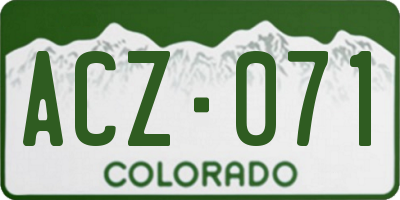 CO license plate ACZ071
