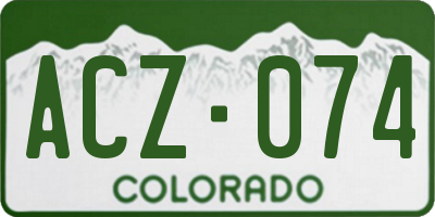 CO license plate ACZ074