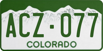 CO license plate ACZ077