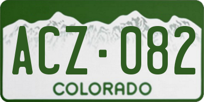 CO license plate ACZ082