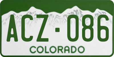 CO license plate ACZ086