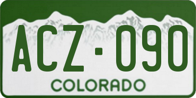 CO license plate ACZ090