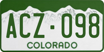 CO license plate ACZ098