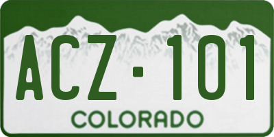 CO license plate ACZ101