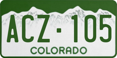 CO license plate ACZ105