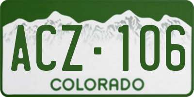 CO license plate ACZ106