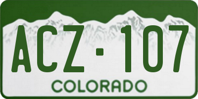 CO license plate ACZ107