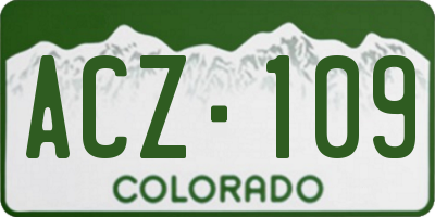CO license plate ACZ109