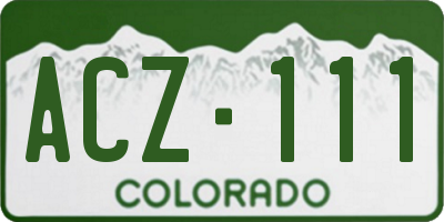 CO license plate ACZ111