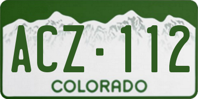 CO license plate ACZ112