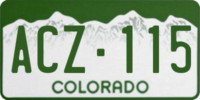 CO license plate ACZ115
