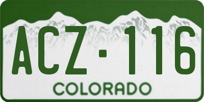CO license plate ACZ116