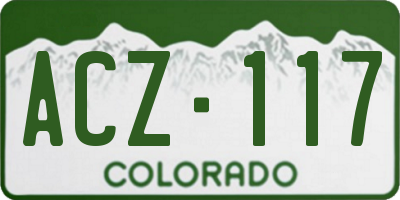 CO license plate ACZ117
