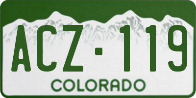 CO license plate ACZ119