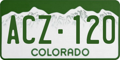 CO license plate ACZ120