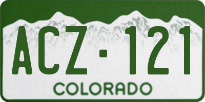CO license plate ACZ121