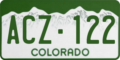 CO license plate ACZ122