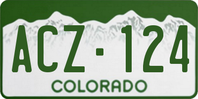 CO license plate ACZ124