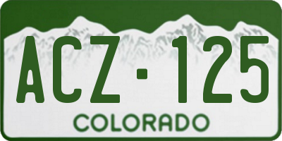 CO license plate ACZ125