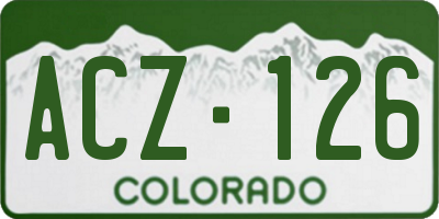CO license plate ACZ126