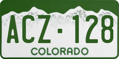 CO license plate ACZ128