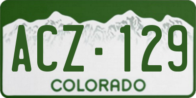 CO license plate ACZ129