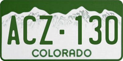 CO license plate ACZ130