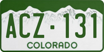 CO license plate ACZ131
