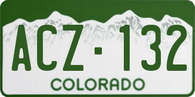CO license plate ACZ132