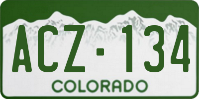 CO license plate ACZ134