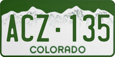 CO license plate ACZ135