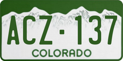 CO license plate ACZ137