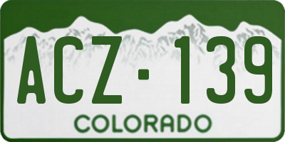 CO license plate ACZ139